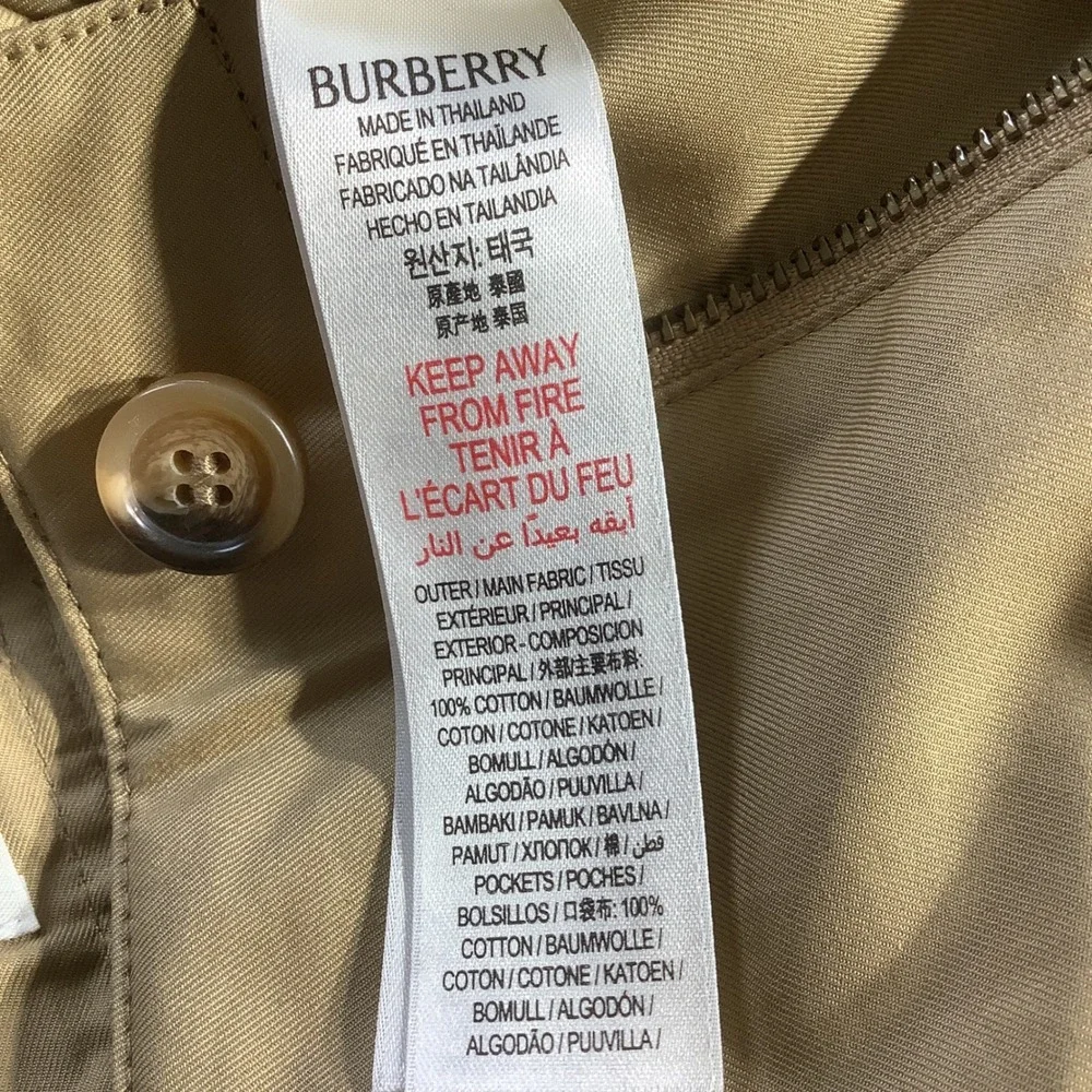 Burberry Kids Sand Oscar Cargo Shorts Vintage Check Pocket Organic Cotton 8Y NWT